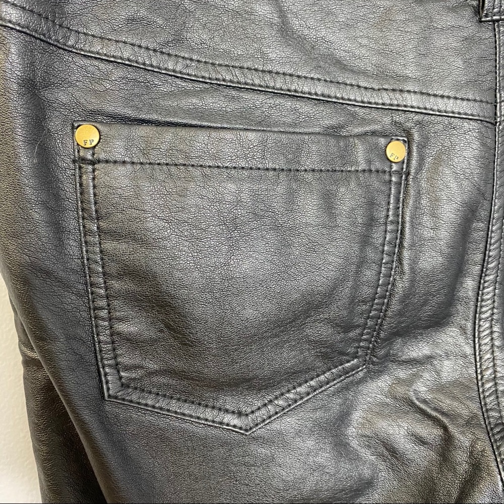 Free People Faux Leather Zip Moto Pants - Picture 8 of 10